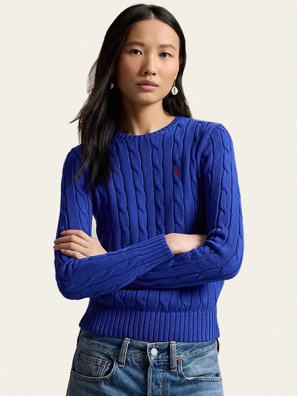 Vintage Ralph Lauren Sport Cable Knit Crewneck Sweater - Picture 2 of 8